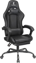 Gaming Chair with Linkage Armrest &amp Footrest High Back Video Gaming Chair Black