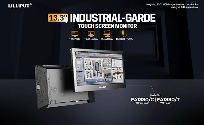 LILLIPUT 13.3 inch FA1330 Series Full Lamination Screen 1920×1080 Industrial-Grade Monitor (FA1330/T- Touch Version)