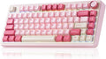 AULA F75 Wireless Keyboard 75% Gaming Keyboard Hot Swappable with Creamy SoundBluetooth/2.4GHz/USB-CCustom RGB Mechanical Keyboard for PC Gamer - Pink
