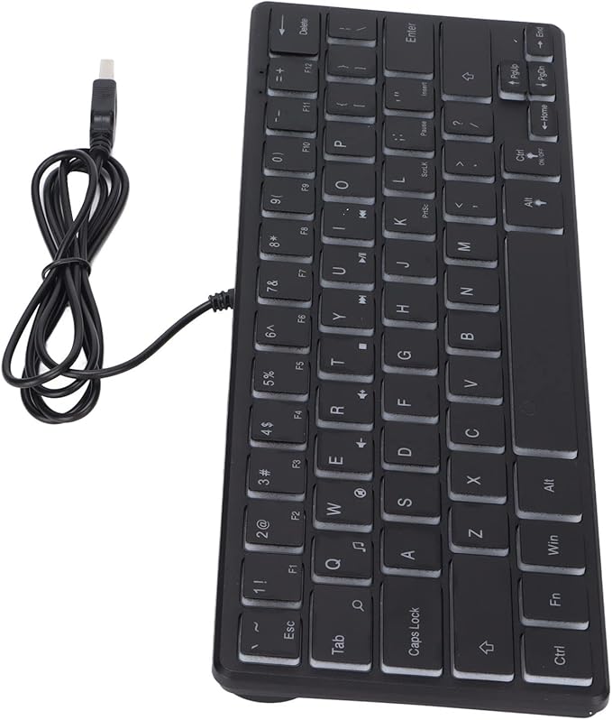 Wired Gaming Keyboard 64 Keys Mini RGB 3 Backlights Desktop Notebook Computer Accessories