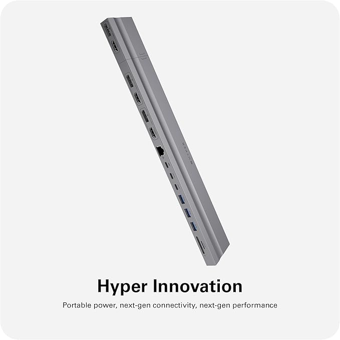 HyperDrive 4K Multi-Display Docking Station for 13”-16” MacBooks - USB C Docking Station w/ 15 Ports Ergonomic Driverless Setup