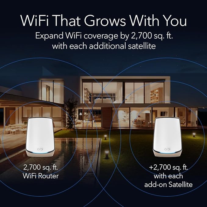 NETGEAR Orbi Tri-Band WiFi 6 Router (RBR860S) - Coverage up to 2700 sq. ft 100 Devices -10 Gig Internet Port - AX6000 802.11ax (up to 6Gbps) (Renewed)