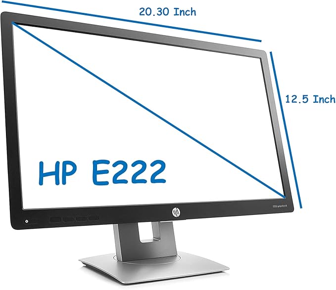 HP EliteDisplay E222 Full HD 22 Inch LED Monitor 1080p at 60Hz VGA HDMI Display Port USB 2.0 178 Degree Viewing Angle 7ms Response Time 250 Cd/m Brightness (Renewed) Black &amp Silver