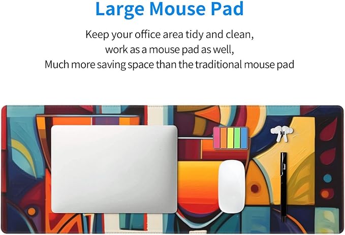Abstract Wine Glass Large Mouse Pad XL Extended Gaming Pad Waterproof Desk Mat for Desktop Keyboard Non Slip Mousepad for Office Game Home 32.15x11.8