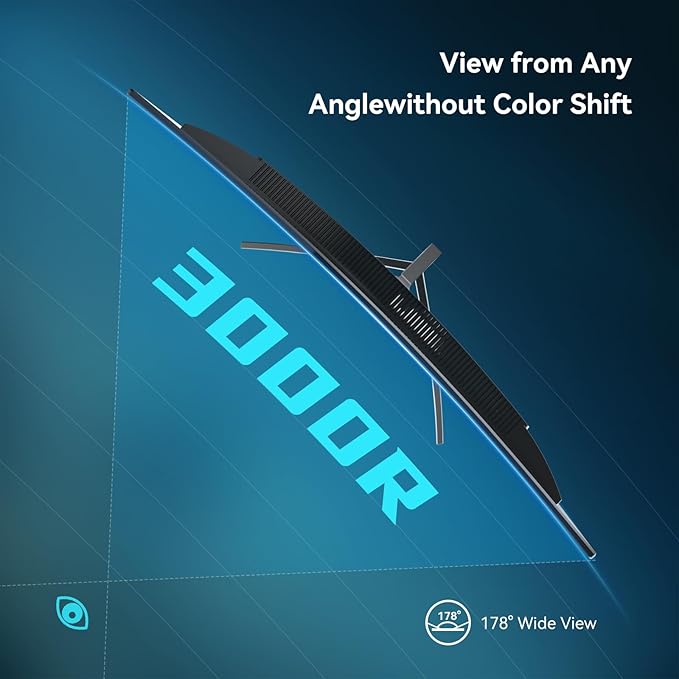 24 inch Curved Monitor 100Hz 1ms Computer Gaming Monitor FHD 1920×1080P3000:1 Contrast Ratio with FreeSync &amp Eye-Care Technology HDMI×1VGA×1 for Gaming Home OfficeWall Mount Install