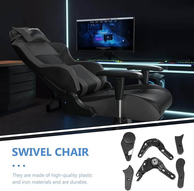cabilock 6 Pcs Gaming Office Chair Regulators Computer Chair Adjusters Chair Multi Angle Tuners E- Sports Chair Adjusters Chair Accessories Black