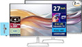 HP 27 Monitor with Dual 2W Speakers (Replaces M27fwa) 27 100Hz IPS FHD 99% sRGB 300 Nits Display Adjustable Tilt Flicker-Free Anti-Glare Eye Ease White/Silver w/DKZ USB Port Expander (2 Pack)