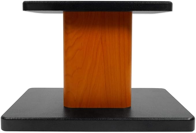Rockville Pair RHT8C 8 Desktop Speaker Stands 66 lbs. Capacity Wood Finish Resonance-Free Cable Management Isolation Pads for Bookshelf/Studio Monitors