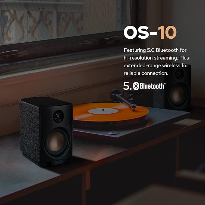 HiVi-Swans OS-10 HiFi Stereo Speakers Bluetooth 5.0 Active Computer Bookshelf Speakers - 4'' Dynamic Woofer Powered Desk Speakers 62w RMS with Touch Control for PC/Phone/TV - Black