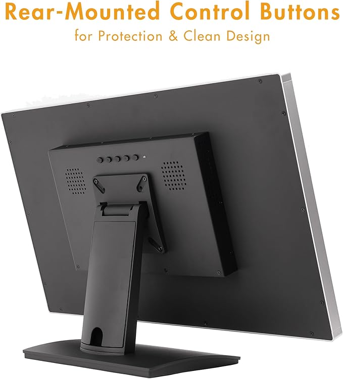 ANGEL POS 23.6 Commercial Grade Metal Housing Capacitive LED Capacitive Multi-Touch HDMI VGA Monitor 16:9 Display 1920 x1080 Splash Proof Touchscreen Industrial Office Retail Restaurant