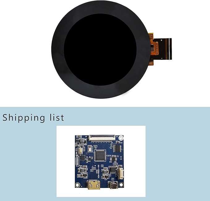 2.8 inch 480X480 IPS MIPI 330nit Circle LCD Touch Screen and 40 pins Controller Board