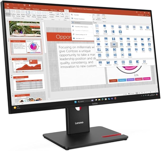 Lenovo ThinkVision T27-40 27 Class Full HD LED Monitor - 16:9 - Eclipse Black