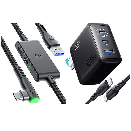 INIU 16FT Link Cable + 3-Port 65W USB C Charger Block
