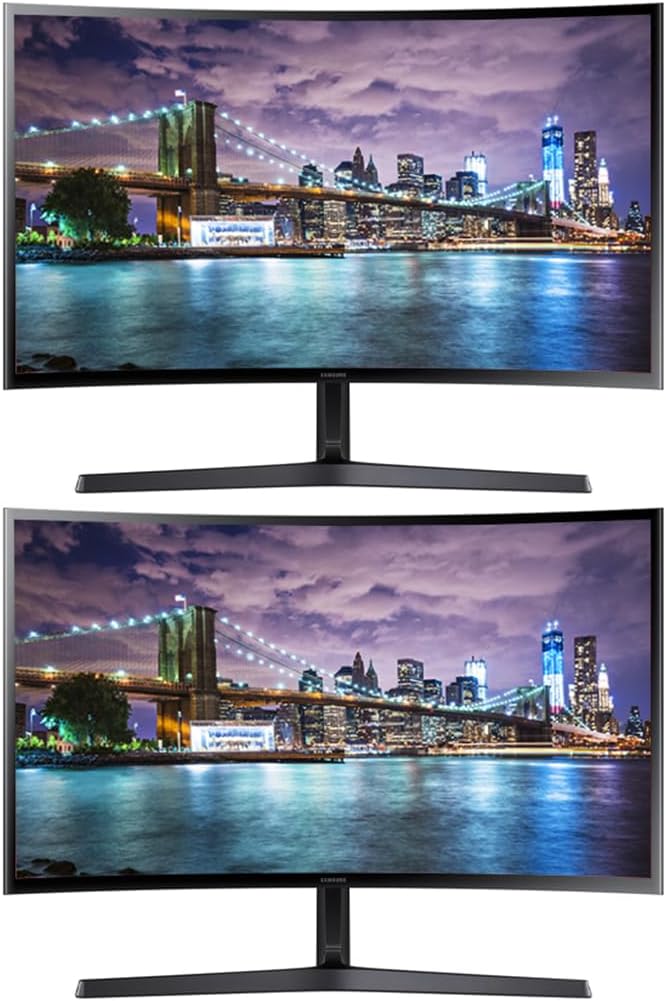 Samsung CF39 27-inch 1080P FHD Curved IPS LCD Professional TAA Compliant Monitor 2-Pack Bundle with FreeSync HDMI VGA (C27F390FHN)