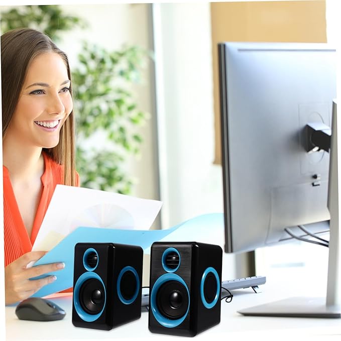 VANZACK Mini Loudspeaker Box USB 2.0 Surround Sound Computer Speaker for Laptop Notebook Desktop Compact Home Office Mini Speaker with Dc 5v Power Portable Audio System