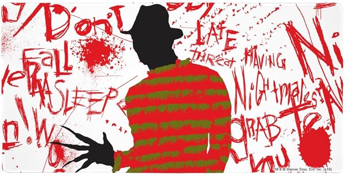 A Nightmare on Elm Street Freddy Large Gaming Mouse Pad Desk Mat with Stitched Edges Non-Slip Base for Gamer Home and Office 31.5 x 15.7