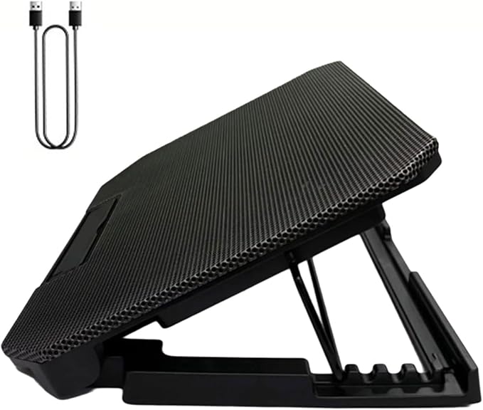 Foldable Adjustable Laptop Cooling Pad with 2 Quiet Fan for Notebook with Adjustable Heights and USB Connection