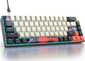 Fogruaden RGB Wired 60% Percent Keyboard Mechanical 68 Keys Gaming Keyboard 60 Percent with Red Switch Small Compact Mechanical Keyboard for Win/Mac Laptop PC Gamer (Carbon/68)