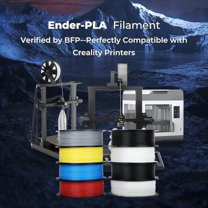 Creality 3D Printer Filament 1.75mm Ender PLA Filament No-Tangling Smooth Printing Without Clogging No Warping Fit Most FDM 3D Printers 1kg Spool Dimensional Accuracy +/- 0.02mm Yellow