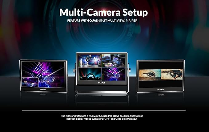 LILLIPUT 13.3 A13 OLED 4K 100000:1 Contrast and 100% DCI-P3 ColorQuad-Split3G-SDI in&ampOut HDMI×4 DP×1 Broadcast Monitor