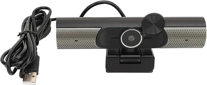 Webcam PC Webcam with Dual Noise Reduction Microphone 2K 30 Frame Auto Focus FHD USB Computer Web Camera with Lens Cover for Video Conference Studying Live Streaming