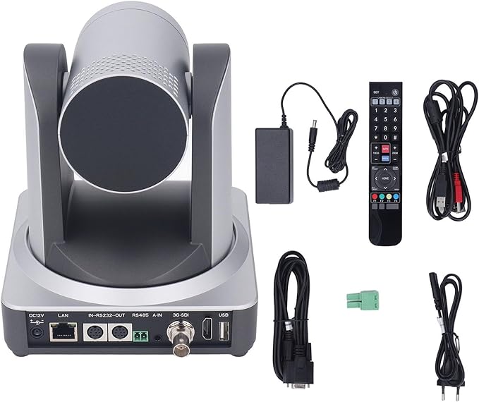 Yoidesu PTZ Camera with 20x Optical Zoom POE with Network IP Live Streaming Simultaneous 3G - SDI and USB Video Output Camera for Conferences Church (US Plug)