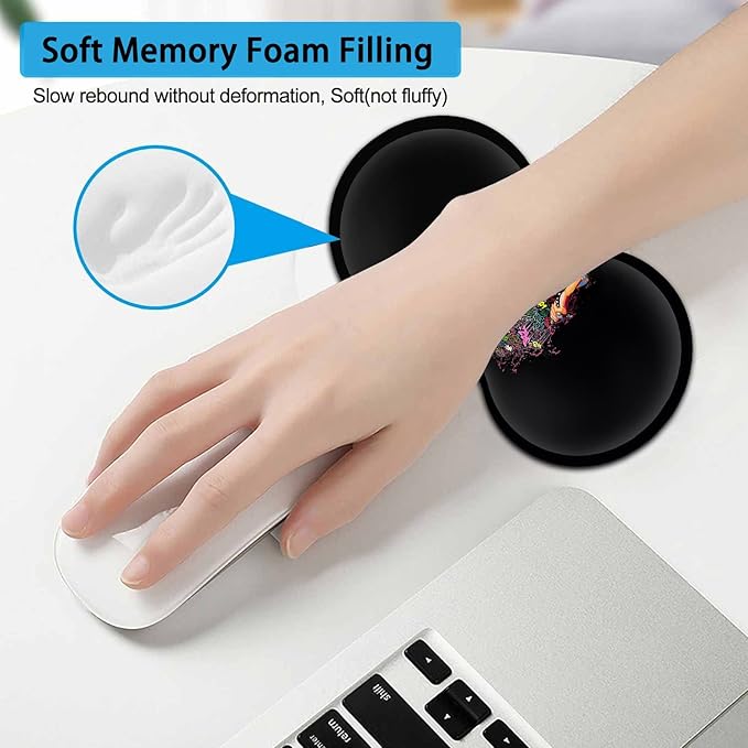 Large Mouse Pad Extended Office Desk Pad 31.5x11.8inErgonomic Memory Foam Mouse Wrist Rest Support for Home Office Computer Writing PadAfrican American Woman Black Women XXL Black Gaming Mouse Mat