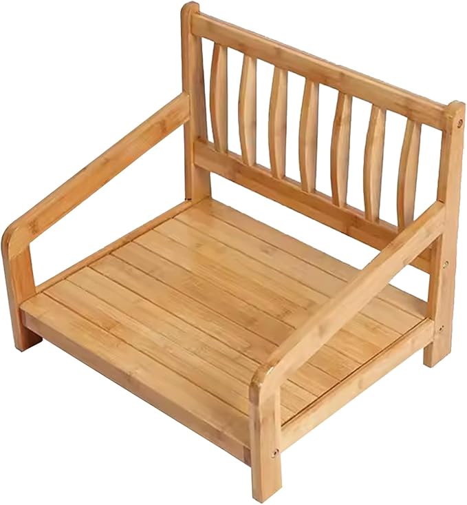 BTZHY Floor Chair Portable Floor Chair with Backrest Japanese Style Wooden Lazy Floor Chair with Armrests Legless Tatami Chair for Bay Window Living Room Bedroom