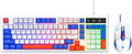 Wired Gaming Keyboard and MouseRainbow LED Mechanical Feeling Gaming Keyboard and 3600DPI Mouse Combo with 19-Keys Anti-Ghosting98keys Compact StylePlug &amp Play to PC LaptopWindows-White and B