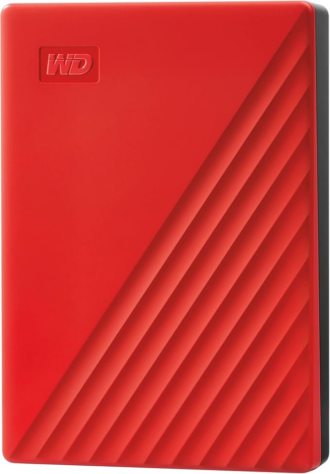WD 5TB My Passport Portable External Hard Drive Red Backup Software with Defense Against ransomware and Password Protection USB 3.1/USB 3.0 Compatible - WDBPKJ0050BRD-WESN