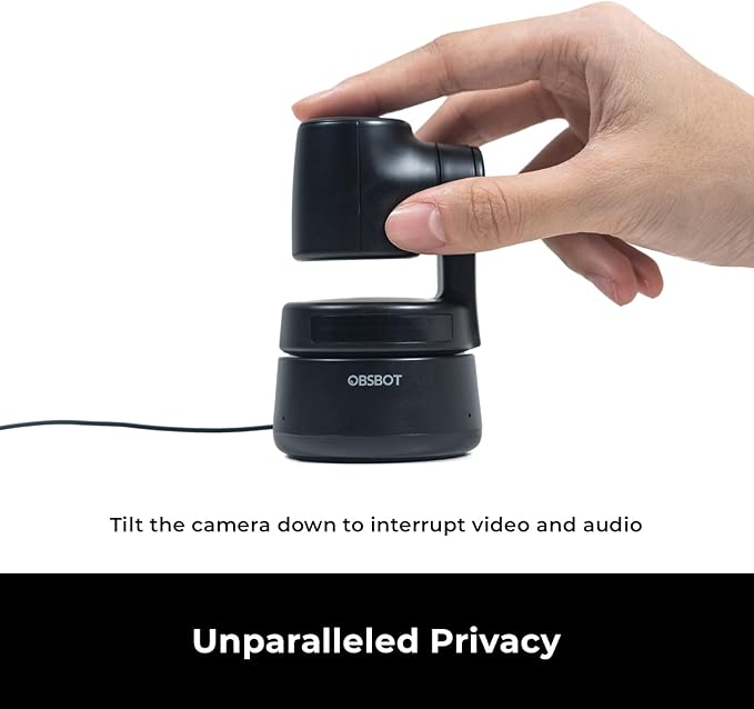 OBSBOT Tiny 1080P PTZ Webcam with AI Tracking Auto Framing Noise Reduction and Gesture Control