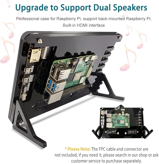 7 inch Raspberry Pi Monitor Touchscreen with Case Touch Display 7 inch LCD Screen 1024x600 IPS Small HDMI Monitor Speakers for Win Driver Free