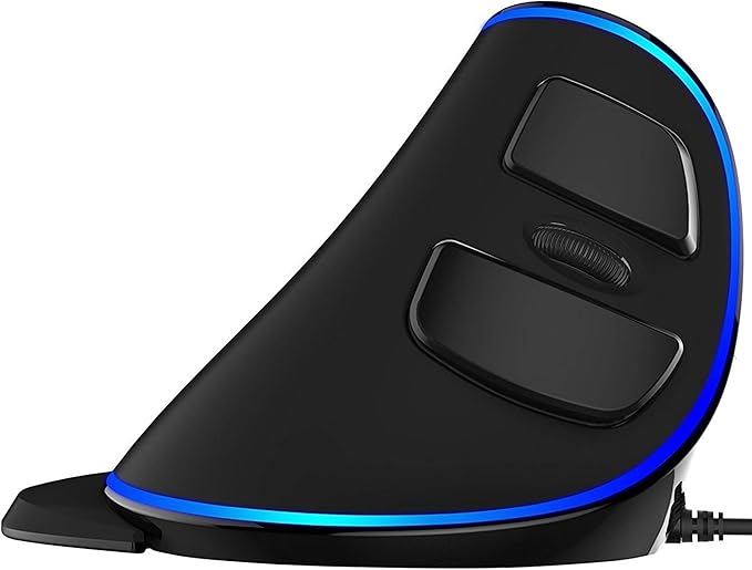 J-Tech Digital Wired Ergonomic Vertical USB Mouse with Adjustable Sensitivity (600/1000/1600 DPI) Scroll Endurance Removable Palm Rest &amp Thumb Buttons [V628]