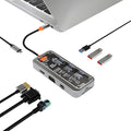 USB C Docking Station with HDTV Output Gigabit Ethernet VGA 3.5mm Memory Card Reader for Laptop PC USB C Adapter