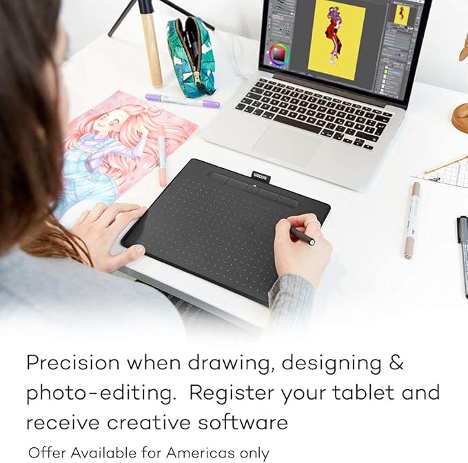 Wacom CTL6100WLE0 Intuos Wireless Graphic Tablet with 3 Software Included 10.4 X 7.8 Pistachio (Renewed)