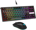 NPET CR87 RGB Gaming Keyboard &amp Mouse Combo - 87 Key Hot-Swappable Mechanical Linear Red Switches (45g) 7200DPI Mouse Anti-Ghosting Plug &amp Play for PC/Mac/Xbox (Black Grey)