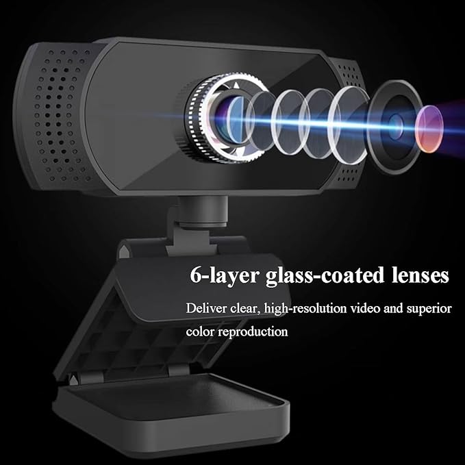 GIZNXBA 1080P Webcam with Microphone Streaming Webcam Manual Focus Plug and Play Noise-Canceling Microphone for Creators Podcasters Meetings