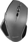 Verbatim 2.4G Wireless 8-Button LED Ergonomic Deluxe Mouse - Computer Mouse with Nano Receiver for Mac and PC - Graphite