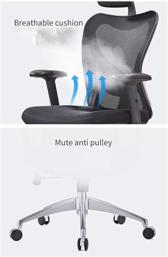 Gaming Chair for Home Armchair Game Chairs Office ArmchairsLift Swivel Chair Ergonomic Mesh Chair Seat Stool Chair (Color:Black)