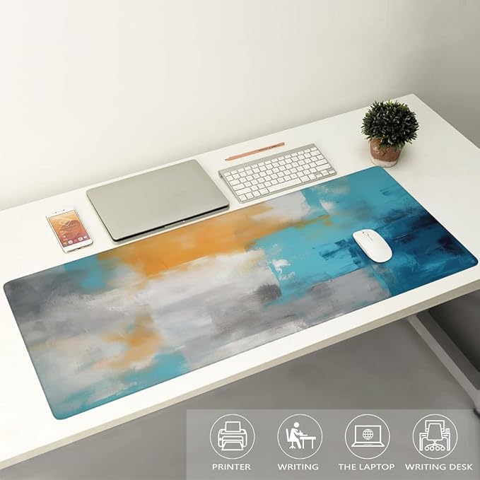 Abstract Street Garbage Painting Large Mouse Pad Gaming Mousepad Desk Mat for Desktop Computer Keyboard Waterproof Mouse Mat Desk Pad with Non-Slip Base for Game School Office Home 35.4 x 15.7