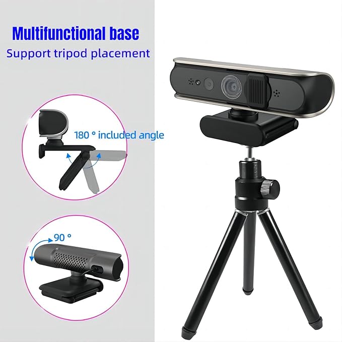 USB Cord WindowsHello Camera with 1080P 2 Lens Technology for Secure Login