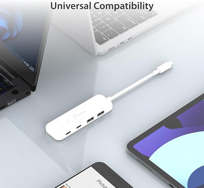 j5create 4-in-1 Pink USB-C to 4-Port Type-A &amp Type-C Hub(Eco-Friendly) 10 Gbps USB-A x 2 &amp 10 Gbps USB-C x 2 Compatible with MacBook Pro MacBook Air iPad Mac mini (JCH342ER)