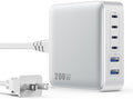 USB C Charger Block 200W[2025 Upgraded] GaN III 6 Port Fast Charging Station HubPD 65W USB C Laptop Charger Compatible with MacBook Pro/AiriPadiPhone 16/15Galaxy S23/S24 Steam Deck Dell XPS etc