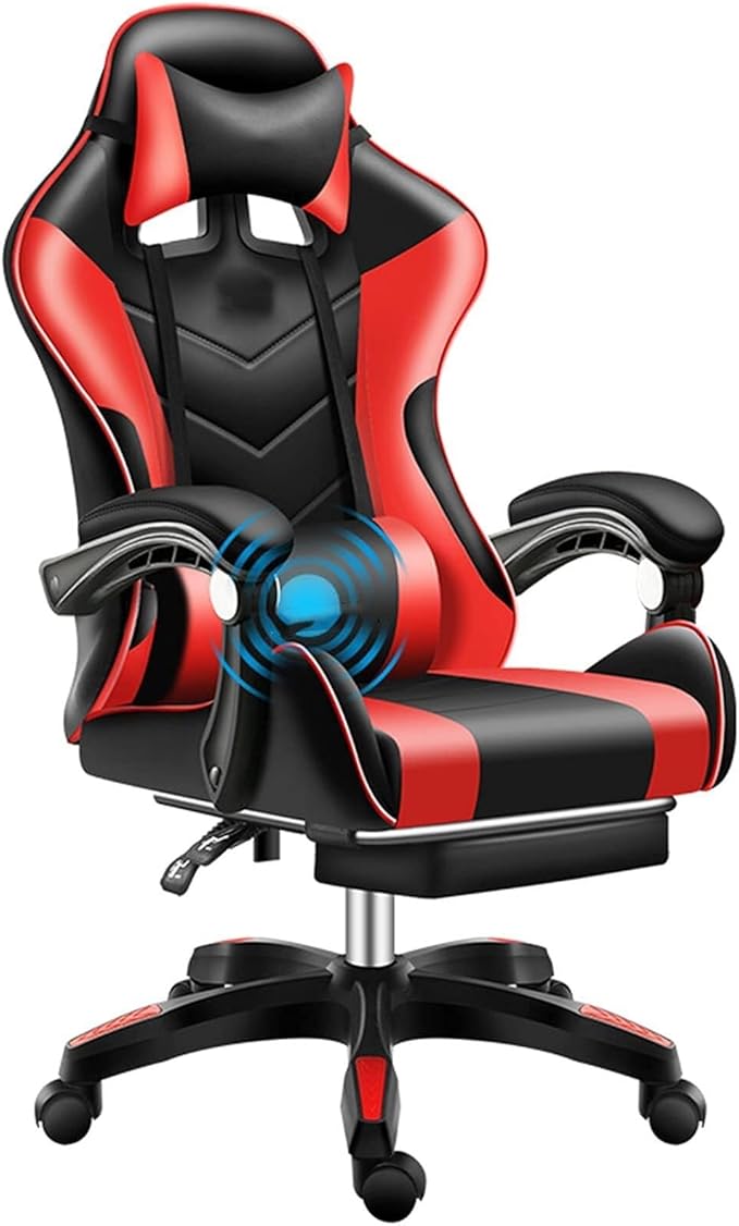 Ergonomic E-Sports Gaming Chair with Reclining High Back Adjustable Headrest Lumbar Support &amp 360° Swivel Office Chair