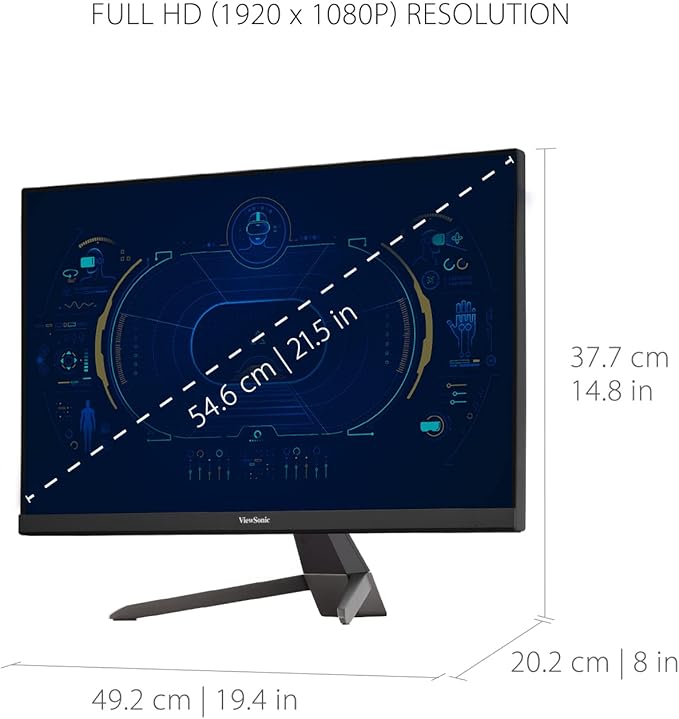 ViewSonic VX2267-MHD 22 Inch 1080p Gaming Monitor with 100Hz 1ms Ultra-Thin Bezels FreeSync Eye Care HDMI VGA and DP