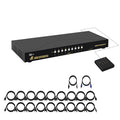 CKLau 4Kx2K 8 Port HDMI KVM Switch with Cables and USB 2.0 Hub Rack Mount KVM Switch Supports Keyboard Mouse Switching for Windows Linux Mac Debian Ubuntu Fedora Raspberry Pi and Ubuntu