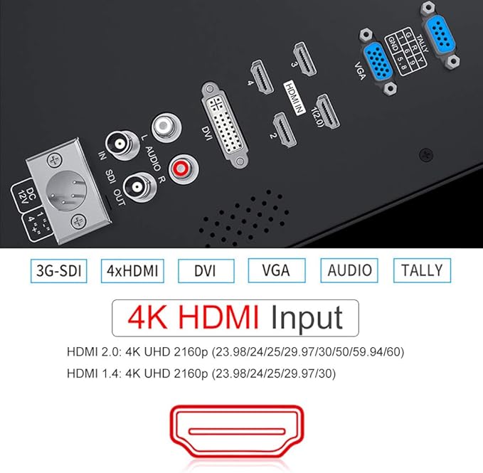 SEETEC P133-9HSD 13.3 Inch 4K HMDI Broadcast Monitor Professional LCD Director Studio Production Monitoring IPS Screen Aluminum Design
