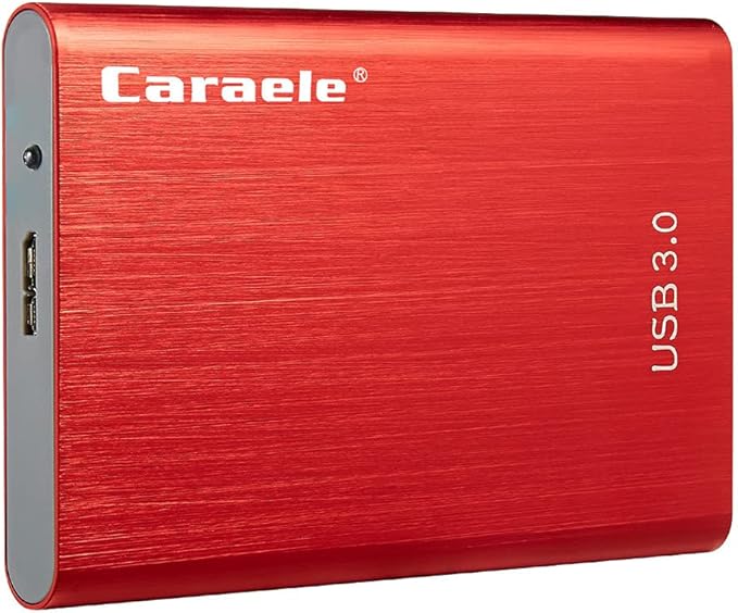 Portable SATA External Hard Drive HDD 500GB USB3.0 Ulra-Fast File Transfers (500GB Red)