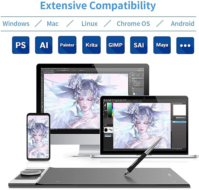 XP-PEN Deco Pro MW Bluetooth Graphics Tablet &amp XP-PEN Shortcuts Stickers