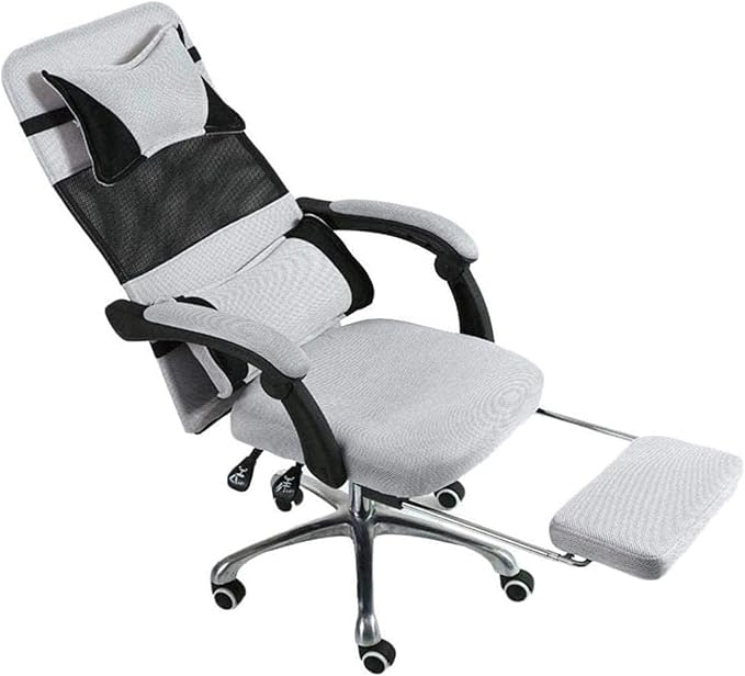 Office Chair Gaming Chair Boss Chair Steel Frame High Back Mesh Swivel Chair with Footrest Recliner Computer Chair Waist Support Seat Chair (Color : C) Needed